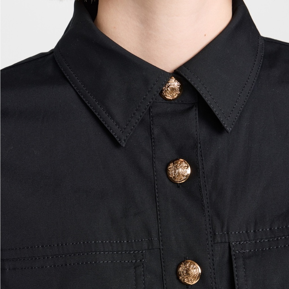 NWT Veronica Beard Black Gold Button Shirt Saude Dress - Picture 7 of 12